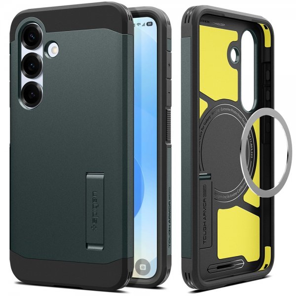 Spigen Samsung Galaxy S25 Plus Cover Tough Armor MagFit Abyss Green
