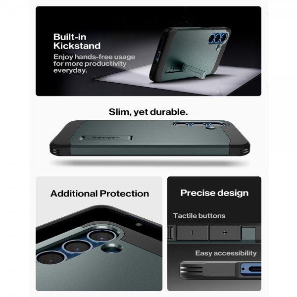 Spigen Samsung Galaxy S25 Plus Cover Tough Armor MagFit Abyss Green