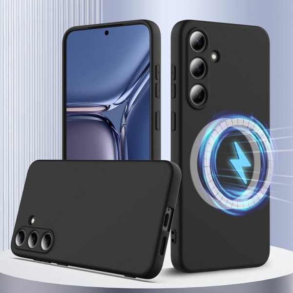 Samsung Galaxy S25 Cover med Strap Silikone MagSafe Sort