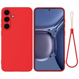 Samsung Galaxy S25 Cover med Strop Silikone Rød
