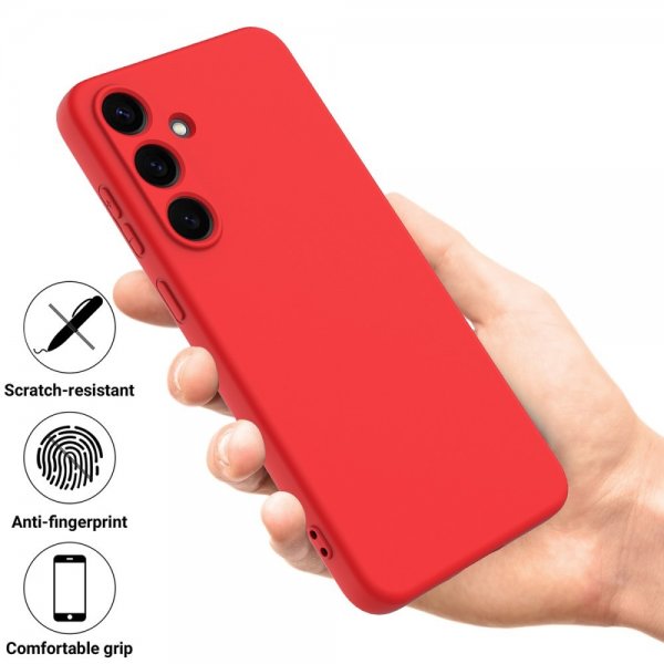 Samsung Galaxy S25 Cover med Strop Silikone Rød