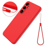 Samsung Galaxy S25 Cover med Strop Silikone Rød