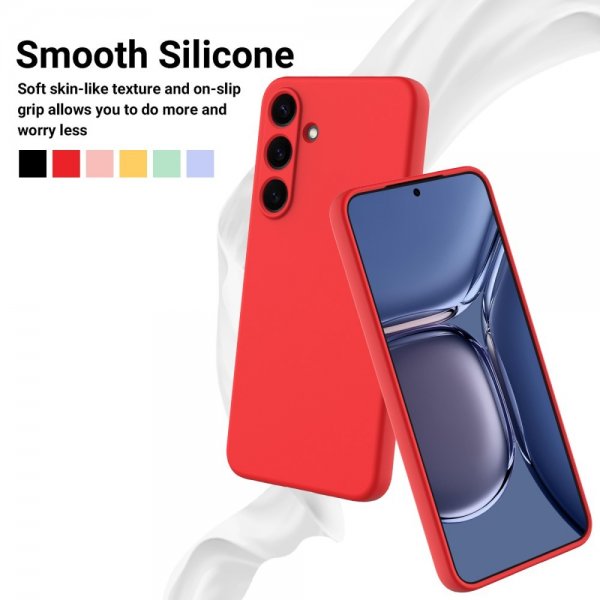 Samsung Galaxy S25 Cover med Strop Silikone Rød