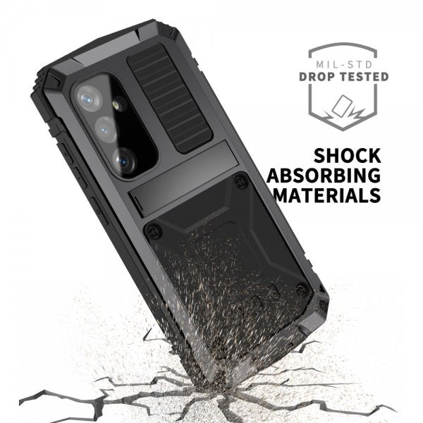 R-JUST Samsung Galaxy S25 Cover Metal Stødabsorberende Sort