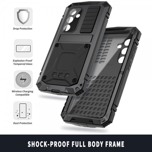 R-JUST Samsung Galaxy S25 Cover Metal Stødabsorberende Sort