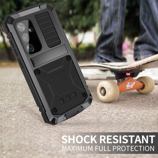 R-JUST Samsung Galaxy S25 Cover Metal Stødabsorberende Sort