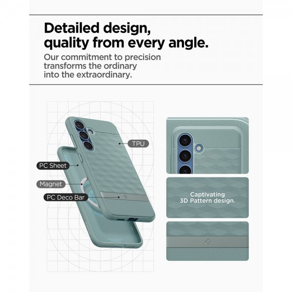 Spigen Samsung Galaxy S25 Cover Parallax MagFit Sage Green