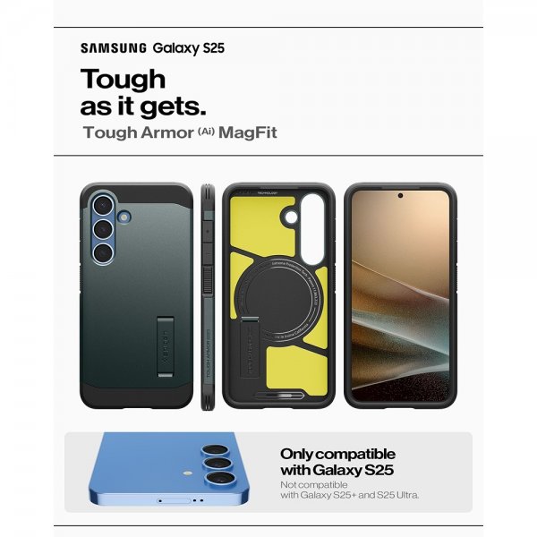 Spigen Samsung Galaxy S25 Cover Tough Armor MagFit Abyss Green