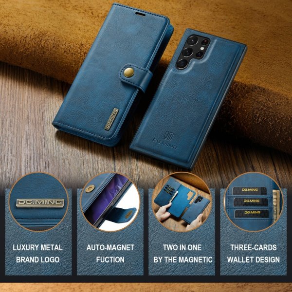 Dg.Ming Samsung Galaxy S25 Ultra Cover med Aftageligt Cover Blå