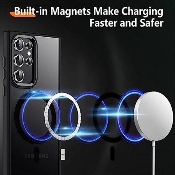 Samsung Galaxy S25 Ultra Cover Farvet Kant MagSafe Grå