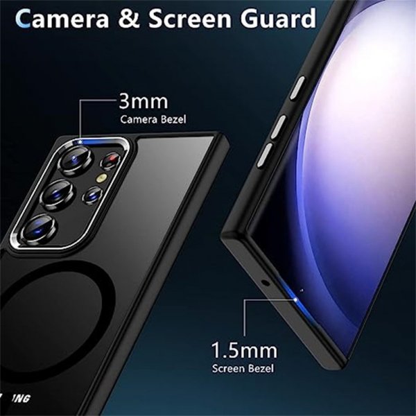 Samsung Galaxy S25 Ultra Cover Farvet Kant MagSafe Grå
