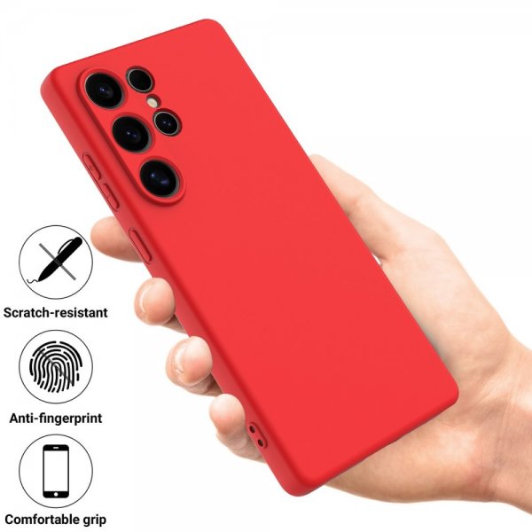 Samsung Galaxy S25 Ultra Cover med Rem Silikone Rød