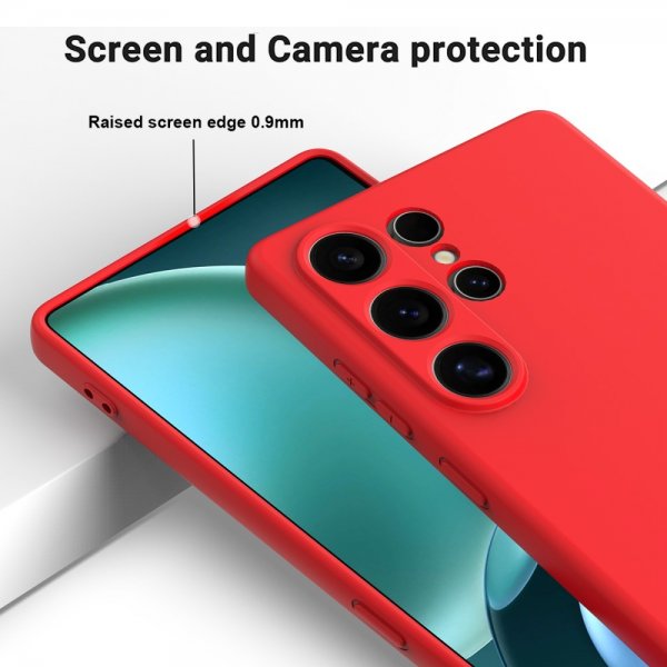 Samsung Galaxy S25 Ultra Cover med Rem Silikone Rød