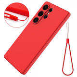 Samsung Galaxy S25 Ultra Cover med Rem Silikone Rød