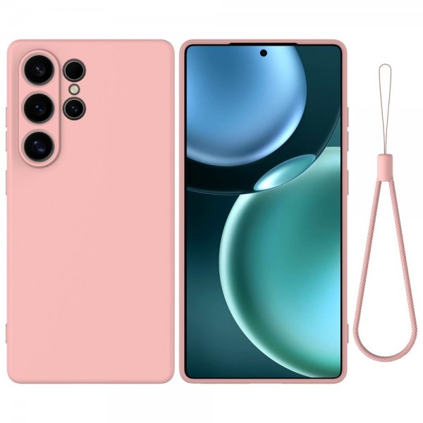 Samsung Galaxy S25 Ultra Cover med Rem Silikone Rosa