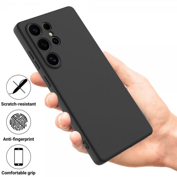 Samsung Galaxy S25 Ultra Cover med Rem Silikone Sort