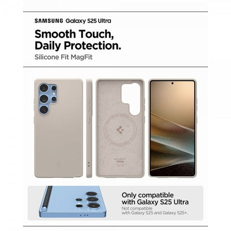 Spigen Samsung Galaxy S25 Ultra Cover Silicone Fit MagFit Natural Titanium