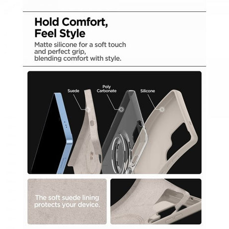 Spigen Samsung Galaxy S25 Ultra Cover Silicone Fit MagFit Natural Titanium
