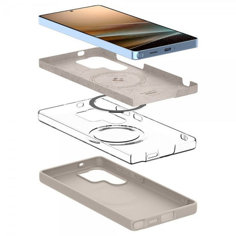 Spigen Samsung Galaxy S25 Ultra Cover Silicone Fit MagFit Natural Titanium