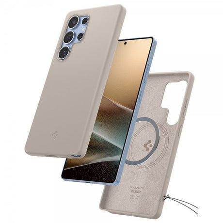 Spigen Samsung Galaxy S25 Ultra Cover Silicone Fit MagFit Natural Titanium