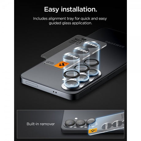 Spigen Samsung Galaxy S26 Kamerabeskyttelse GLAS.tR EZ Fit Optik Pro 2-pak Sort