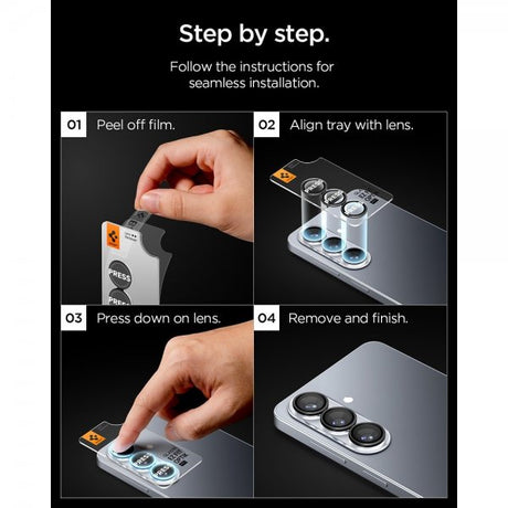 Spigen Samsung Galaxy S26 Kamerabeskyttelse GLAS.tR EZ Fit Optik Pro 2-pak Sort