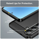 Samsung Galaxy S26 Cover Børstet Kulfibertekstur Sort