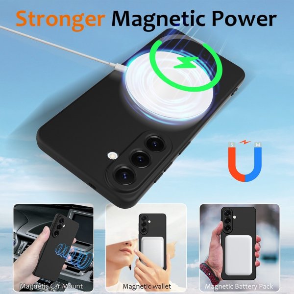 Samsung Galaxy S26 Cover med Strop Silikone MagSafe Sort