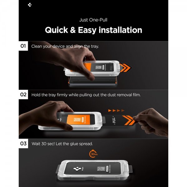 Spigen Samsung Galaxy S26 Skærmbeskyttelse GLAS.tR EZ Fit Pro Privacy 2-pak