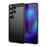 Samsung Galaxy S26 Ultra Cover Børstet Kulfibertekstur Sort