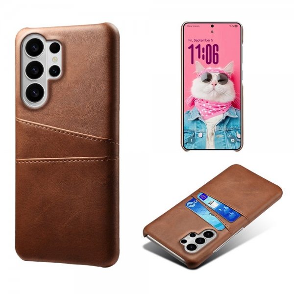 Samsung Galaxy S26 Ultra Cover med to Kortlommer Brun