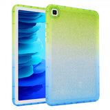 Samsung Galaxy Tab A7 Etui Glitter Gradient Grøn Blå