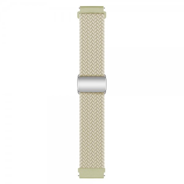 Samsung Galaxy Watch 20mm Flettet Nylonrem Cremefarvet
