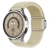 Samsung Galaxy Watch 20mm Flettet Nylonrem Cremefarvet
