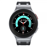 Samsung Galaxy Watch 20mm Silikonerem Sølv Spænde Sort