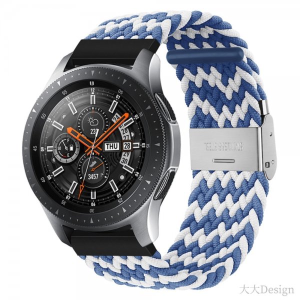 Samsung Galaxy Watch 20 mm Urrem Nylon Blå Hvid