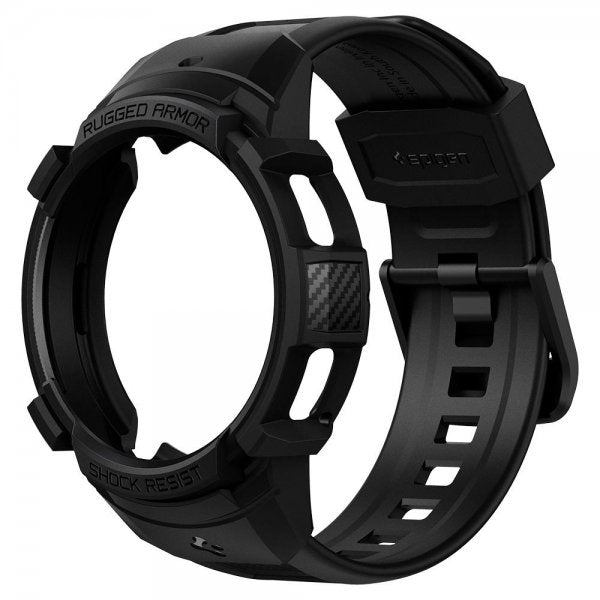 Spigen Samsung Galaxy Watch 4 Classic 46mm Cover med rem Rugged Armor Pro Sort