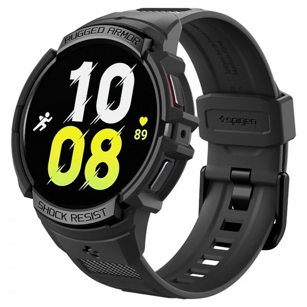 Spigen Samsung Galaxy Watch 6 44mm Cover og Rem Rugged Armor Pro Sort