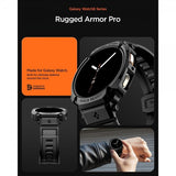 Spigen Samsung Galaxy Watch 8 44mm Armbånd og Cover Rugged Armor Pro Mat Sort