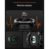 Spigen Samsung Galaxy Watch 8 44mm Armbånd og Cover Rugged Armor Pro Mat Sort