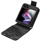 Qialino Samsung Galaxy Z Flip 5 Etui Ægte Læder Sort