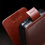Qialino Samsung Galaxy Z Flip 6/Flip 7 FE Etui Ægte Læder med Klap Brun