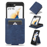 Lc.Imeeke Samsung Galaxy Z Flip 6/Flip 7 FE Cover med Kortrum Flip Blå