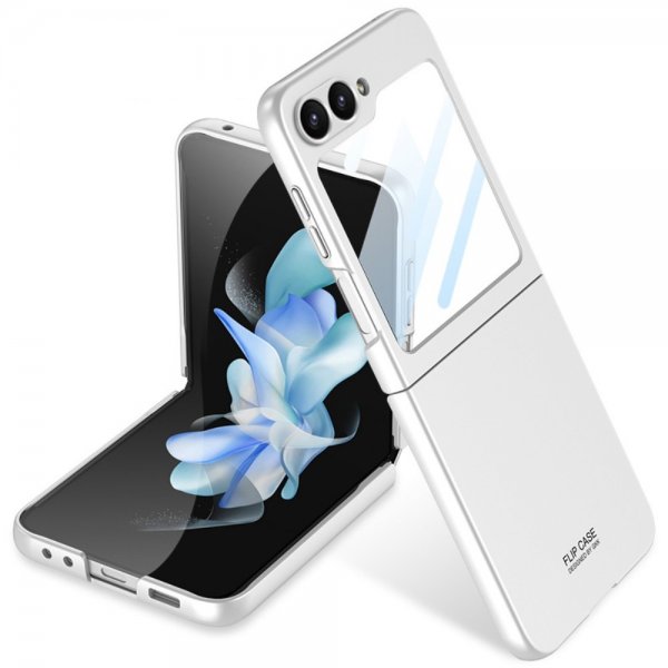 GKK Samsung Galaxy Z Flip 6/Flip 7 FE Cover med Glasskærmbeskyttelse Sølv