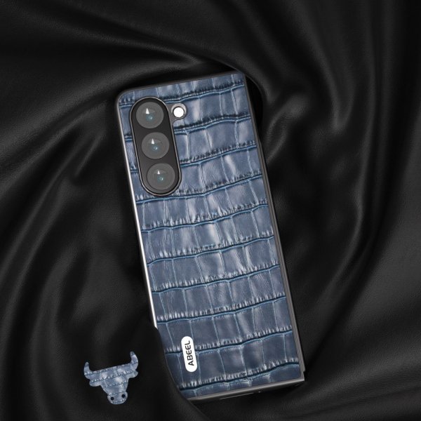 ABEEL Samsung Galaxy Z Fold 5 Cover Krokodilletekstur Blå