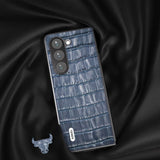 ABEEL Samsung Galaxy Z Fold 5 Cover Krokodilletekstur Blå