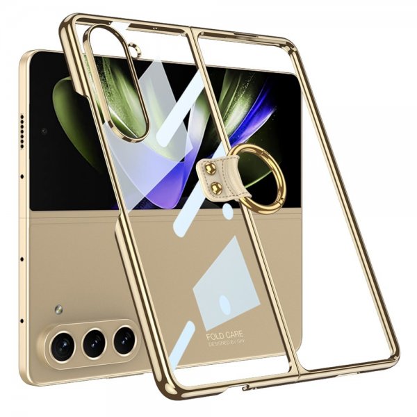 GKK Samsung Galaxy Z Fold 5 Cover med Ringholder Guld