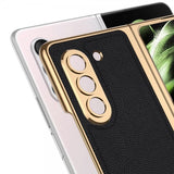 GKK Samsung Galaxy Z Fold 5 Cover Forgyldt Kant Sort