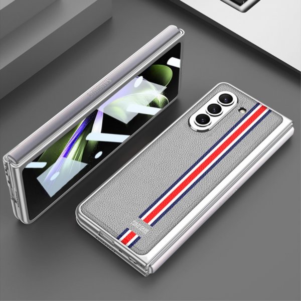 GKK Samsung Galaxy Z Fold 5 Cover Stribet Grå