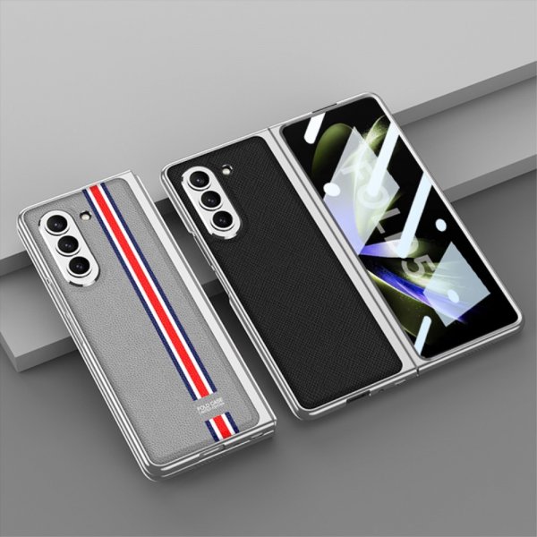 GKK Samsung Galaxy Z Fold 5 Cover Stribet Grå